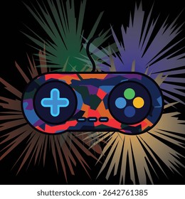 Colorful Abstract Game Controller Illustration for Gaming Background