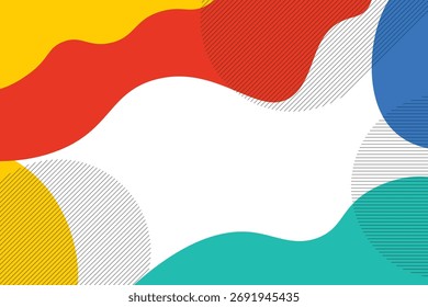 Modelo geométrico abstracto colorido de la onda con el fondo de la Plantilla del Anuncio de la línea punteada