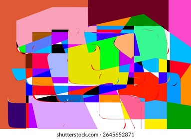 Colorful Abstract Geometric Art with Overlapping Shapes
