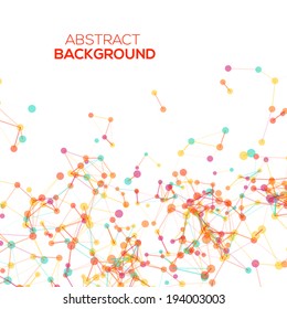 Colorful abstract geometric background with circles and lines