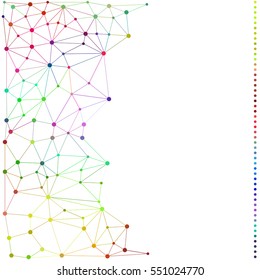 Colorful abstract geometric background. Colored mesh of lines on white background. Polygonal of triangles. Bright template with empty place for your headline. 