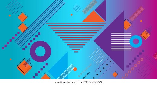 Diseño de fondo geométrico abstracto colorido. Color de curva moderno con composición de formas dinámicas. Fondo frío para la plantilla de aterrizaje web, diseño de afiches o banners. Ilustración del vector