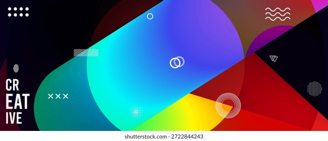 Diseño de fondo geométrico Abstractas colorido con círculos y líneas