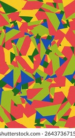 Colorful abstract geometric background with irregular triangles and shards in red, green, yellow, and blue. Energetic and dynamic texture for modern design.