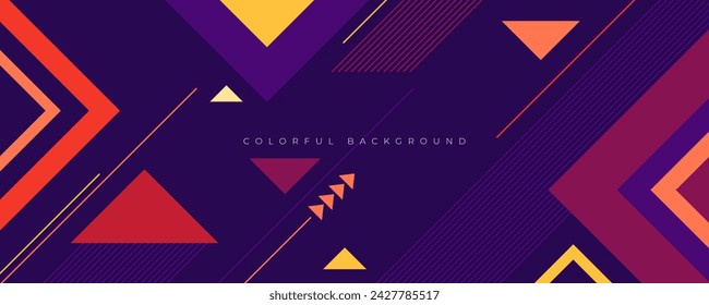 Colorful abstract geometric background linear shape design vector