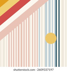 Colorful Abstract Geometric Background with Lines and Circle Vector Illustration