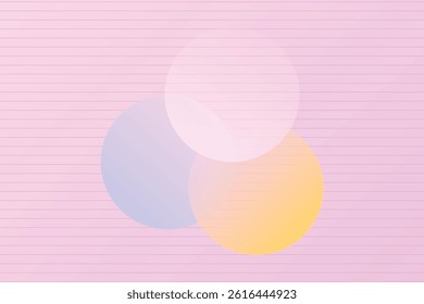 Colorful abstract geometric background with lines and circles. Soft and peaceful backdrop. Geometric stripe line art design.
