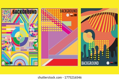 Colorful Abstract geometric Background Pattern with Dummy Text for Web Design, Landing Page, Social Media Story, and Print Material.