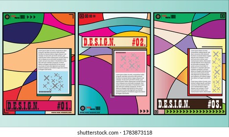 Colorful Abstract geometric Background Pattern with Dummy Text for Web Design, Landing Page, Social Media Story, and Print Material.