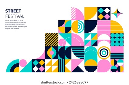 Colorful Abstract Geometric Background and Pattern. Modern colorful concept design. Modular shapes and elements, vector illustration