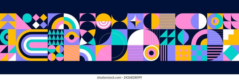 Colorful Abstract Geometric Background and Pattern. Modern colorful concept design. Modular shapes and elements, vector illustration