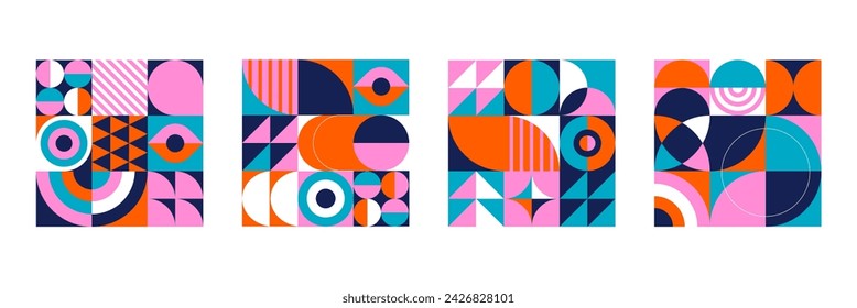 Colorful Abstract Geometric Background and Pattern. Modern colorful concept design. Modular shapes and elements, vector illustration