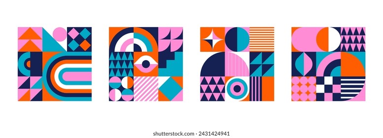 Colorful Abstract Geometric Background and Pattern. Modern colorful concept design. Modular shapes and elements, vector illustration