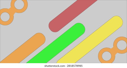 Colorful Abstract Geometric Background With Rounded Diagonal Stripes And Playful Loop Shapes,art