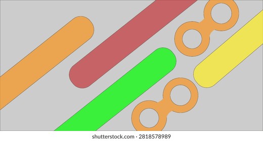 Colorful Abstract Geometric Background With Rounded Diagonal Stripes And Playful Loop Shapes,art,eps10