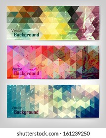 Colorful abstract geometric background set