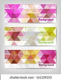 Colorful abstract geometric background set