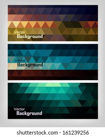 Colorful abstract geometric background set