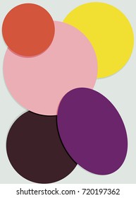 Colorful abstract geometric background. Shapes and rounds of different size and color. Vector illustration.