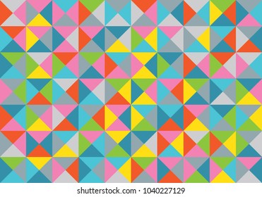 Colorful abstract Geometric background. Simple design style. Minimalistic design.Triangle in pastel tone. Vector illustrator background for Packaging wrap paper, Banner, greetings card, poster.