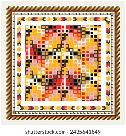 Abstrakte geometrische Form Retro-Basis-Druckplatzierung, nahtloses Druckvektordateiformat am besten für Papier- und Textildruck, beidseitiger Wiederholungsdruck