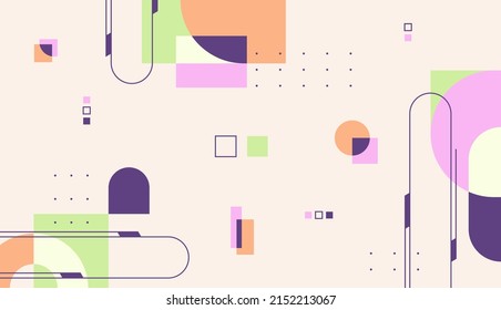 Colorful abstract geometric background vector design illustration with pastel color palettes