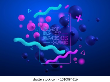 Colorful abstract geometric background.Trend gradient. Fluid shapes composition. Eps10