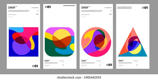 Colorful Abstract Geometric Bauhaus And Ethnic Poster Design Template