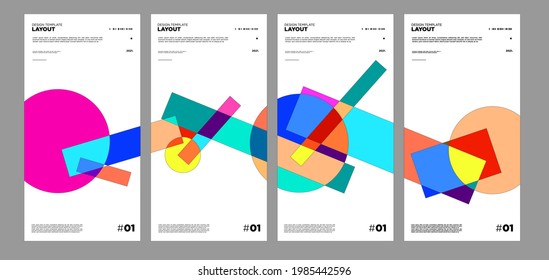 Colorful Abstract Geometric Bauhaus And Ethnic Poster Design Template