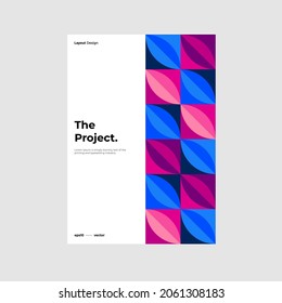 Colorful abstract geometric bright. Company identity. Brochure template design. Modern corporate report cover. Texture pattern background front page mock up. Backdrop. Textile texture. Vector eps10