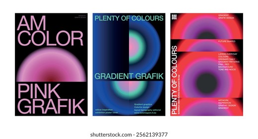 Colorful abstract geometric circle gradient poster template vector cover front page layout presentation exhibition annual brochure artwork image album frame collection package