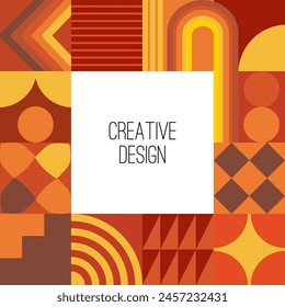 Bunte abstrakte geometrische kreative Hintergrund und Muster. Modernes buntes Konzept Poster und Wand Design. Modulare Formen und Elemente, Vektorillustration