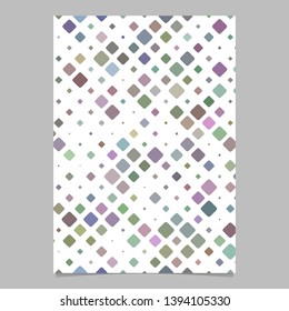 Colorful abstract geometric diagonal square pattern background poster template - vector illustration