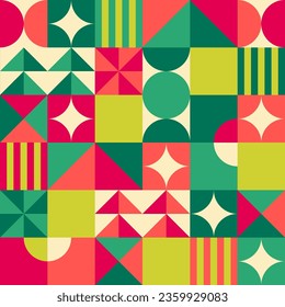 Colorful abstract geometric elements pattern for christmas and new year holidays.