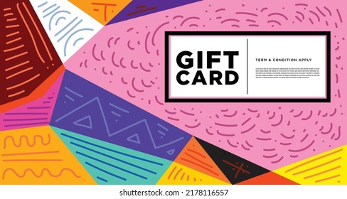 Colorful abstract geometric and fluid banner template for marketing promotion material. Giveaway, cash back, gift card, and member card bonus design template.
