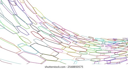 Colorful Abstract Geometric Hexagonal Grid Design With a Futuristic Perspective