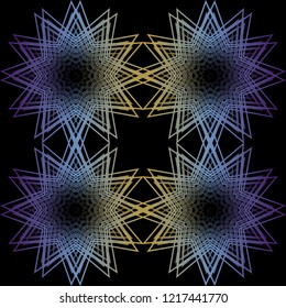 Colorful abstract geometric lace seamless pattern in neon  vector