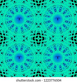 Colorful abstract geometric lace seamless pattern in neon  vector