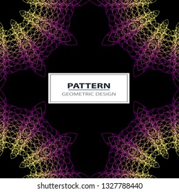 Colorful abstract geometric lace seamless pattern in neon vector 