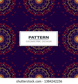 Colorful abstract geometric lace seamless pattern in neon vector 