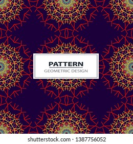 Colorful abstract geometric lace seamless pattern in neon vector
