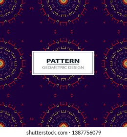 Colorful abstract geometric lace seamless pattern in neon vector