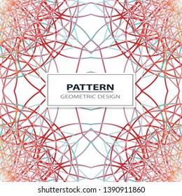 Colorful abstract geometric lace seamless pattern in neon vector 