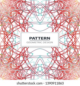 Colorful abstract geometric lace seamless pattern in neon vector 