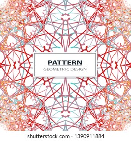 Colorful abstract geometric lace seamless pattern in neon vector 