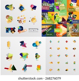 Colorful abstract geometric layouts, mega collection. Vector illustration