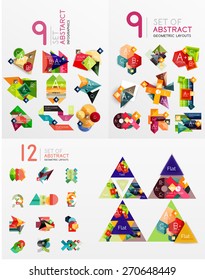 Colorful abstract geometric layouts, mega collection. Vector illustration