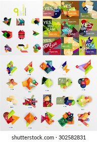 Farbige abstrakte geometrische Layouts, Mega-Kollektion. Vektorgrafik
