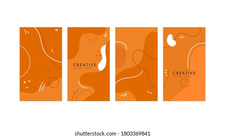 Colorful abstract geometric mimphis banners on a white background. Design backgrounds for social media post and stories