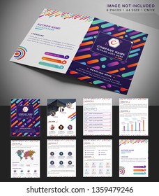 Colorful abstract geometric Minimal vector brochure design. Cool gradients. Future geometric template